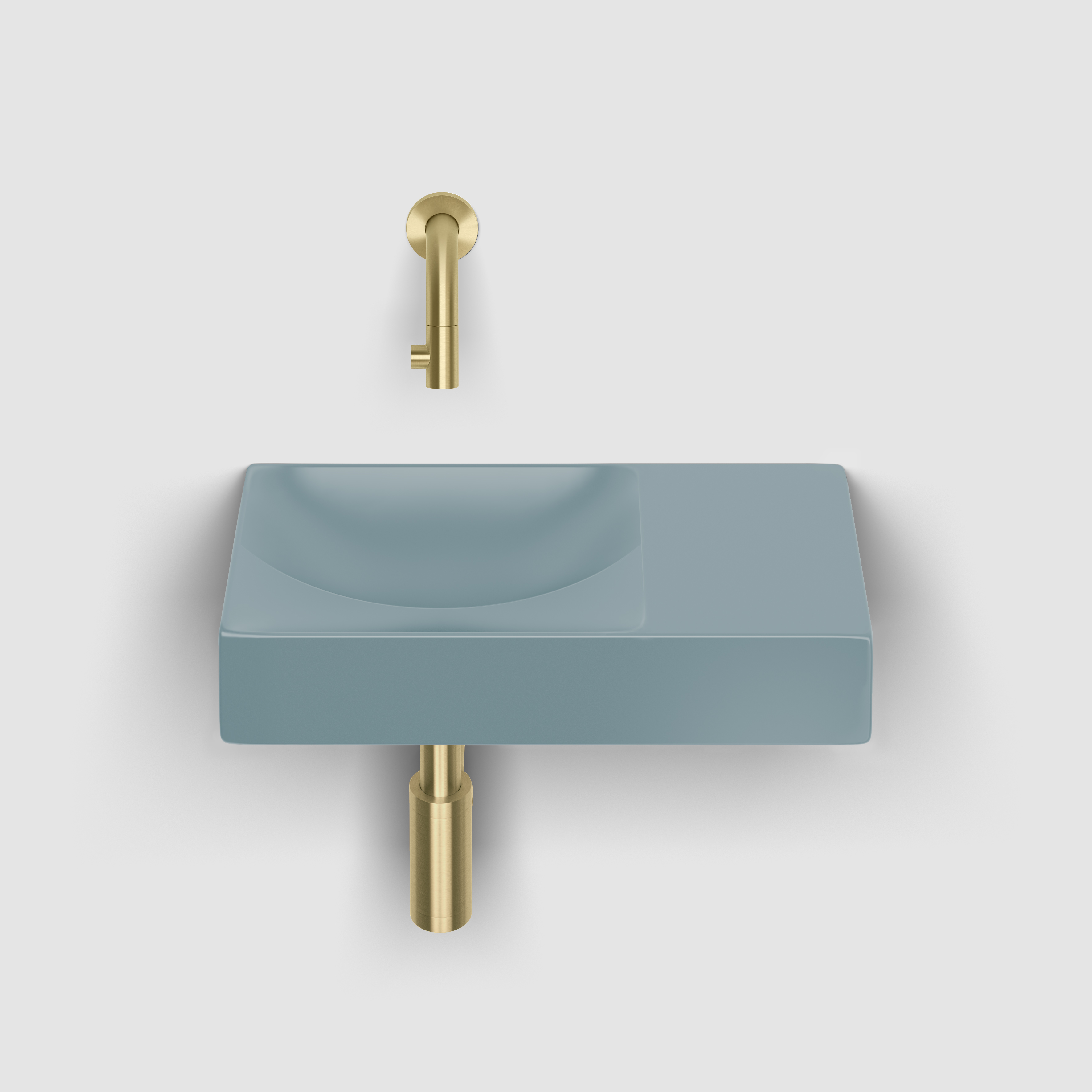 Clou Vale font. 38 cm, zonder kraangat rechts, mat blauw keram